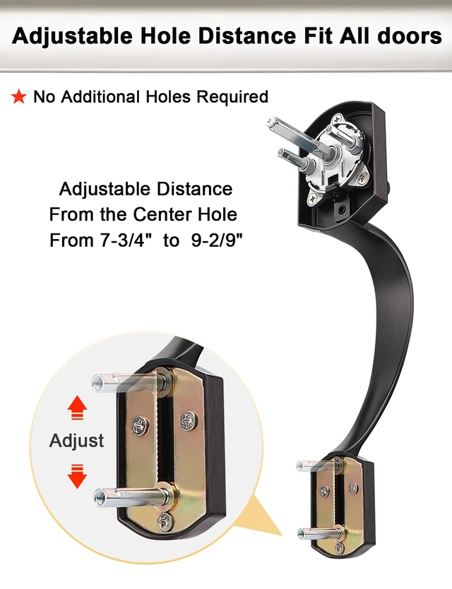 Alt view image 4 of 7 - Front Door Handle and Deadbolt Set, Zinc Alloy Front Door Lock Set Oil-Rubbed Bronze Finish, 250,000 Cycles Durability, Adjustable Latch, No Extra Drilling, for Front & Back Door