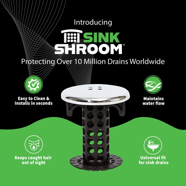 Alt view image 3 of 7 - Chrome Edition Revolutionary Bathroom Sink Drain Protector Hair Catcher, Strainer, Snare, Black
