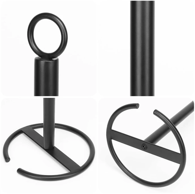 Alt view image 7 of 7 - Bath Toilet Paper Holder Stand, Freestanding Tissue Paper Storage with Reserve, Space Toilet 4 Rolls Holder for Bathroom/Kitchen Countertop-All Metal (2 Pack, Matte Black)