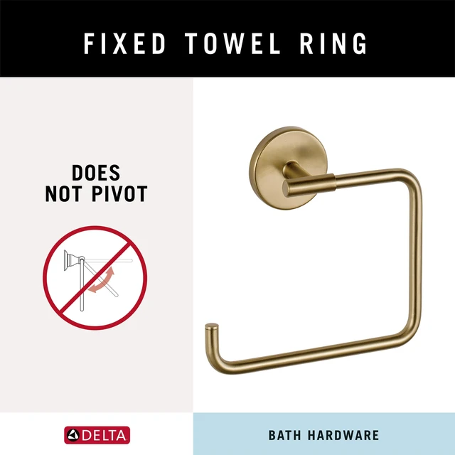 Alt view image 3 of 7 - Hand Towel Holder | Square Champagne Bronze Ring for Hanging Towels in Kitchen, Bathroom | Trinsic Accessories