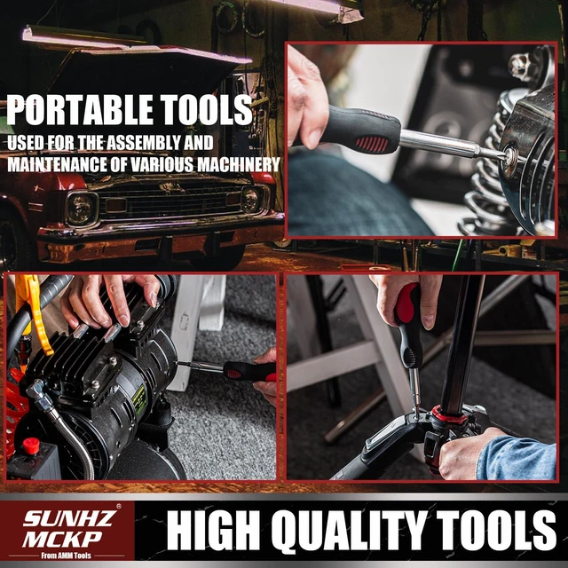 Alt view image 6 of 6 - SUNHZMCKP 18-in-1 Screwdriver, Portable screwdriver set, Slotted/Philips/Pozi/Torx/Square Multi-Purpose Screwdriver and Magnetizer Demagnetizer with Storage bag