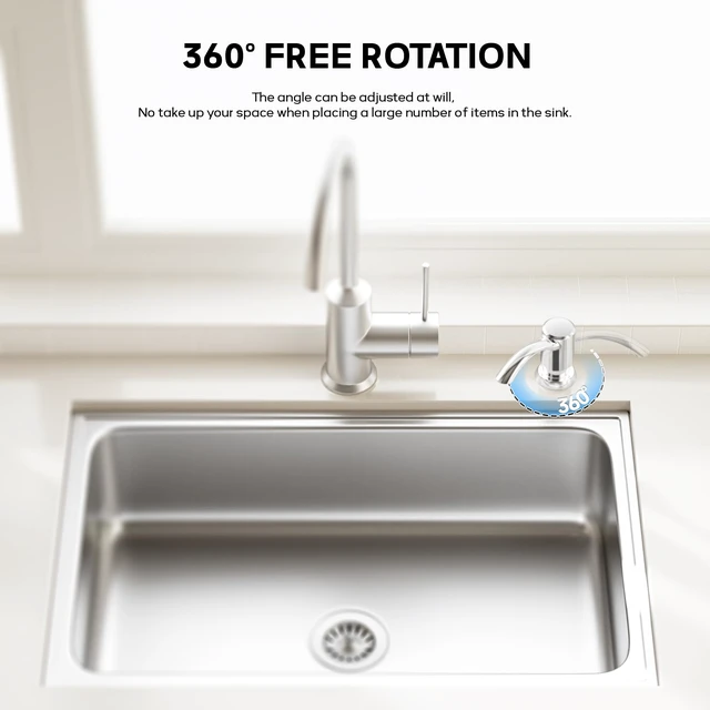 Alt view image 2 of 7 - Built-in Kitchen Sink Soap Dispenser with Extension Tube Kit - Chrome Finish, Leak-Proof Design, No Top Refill Required (39" Tube)