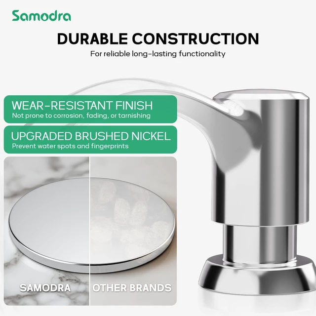 Alt view image 5 of 7 - Built-in Kitchen Sink Soap Dispenser with Extension Tube Kit - Chrome Finish, Leak-Proof Design, No Top Refill Required (39" Tube)