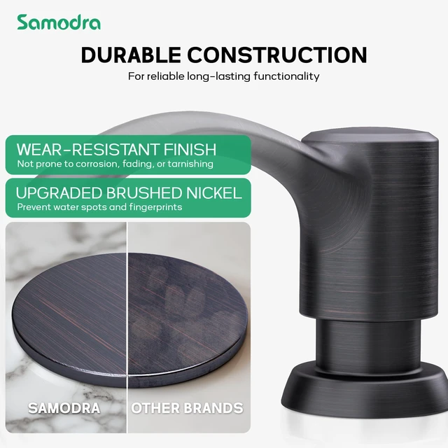 Alt view image 5 of 7 - Built-in Kitchen Sink Soap Dispenser with Extension Tube Kit - Oil-Rubbed Bronze Finish, Leak-Proof Design, No Top Refill Required (39" Tube)