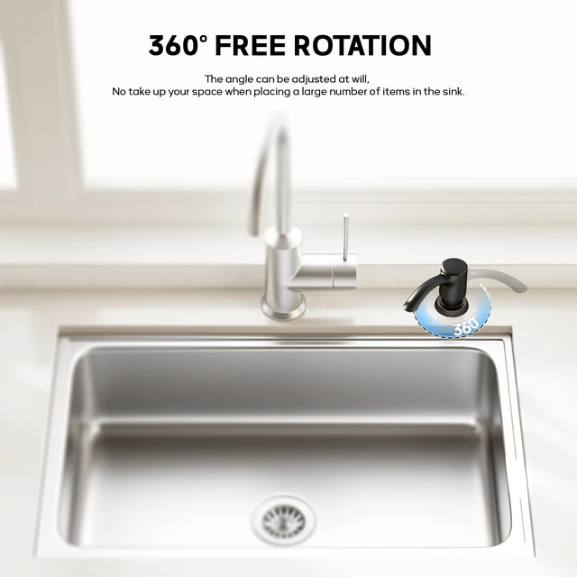 Alt view image 2 of 7 - Built-in Kitchen Sink Soap Dispenser with Extension Tube Kit - Matte Black Finish, Leak-Proof Design, No Top Refill Required (39" Tube)