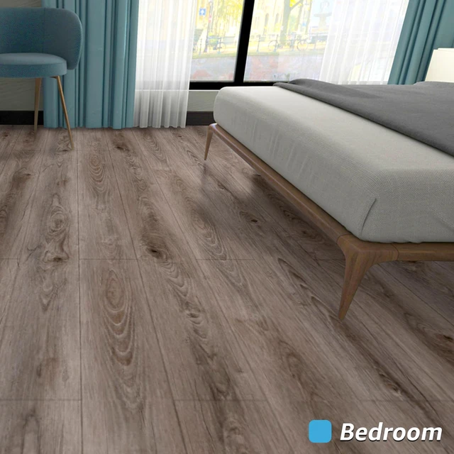 Alt view image 3 of 7 - Wood Textured Peel and Stick Vinyl Floor Tiles, 40-Pack, Teak Rigid Surface, Waterproof, Fire-Proof, Self-Adhesive, Easy to Clean, Cover 60 sq.ft, Ideal for Bedroom, Living Room, Kitchen