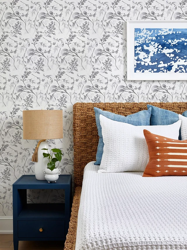 Alt view image 2 of 7 - Gray Floral Peel and Stick Wallpaper Floral Contact Paper 17.7 in ×590.5 in Peel and Stick Wall Paper for Bathroom Removable Wallpaper Self Adhesive Waterproof