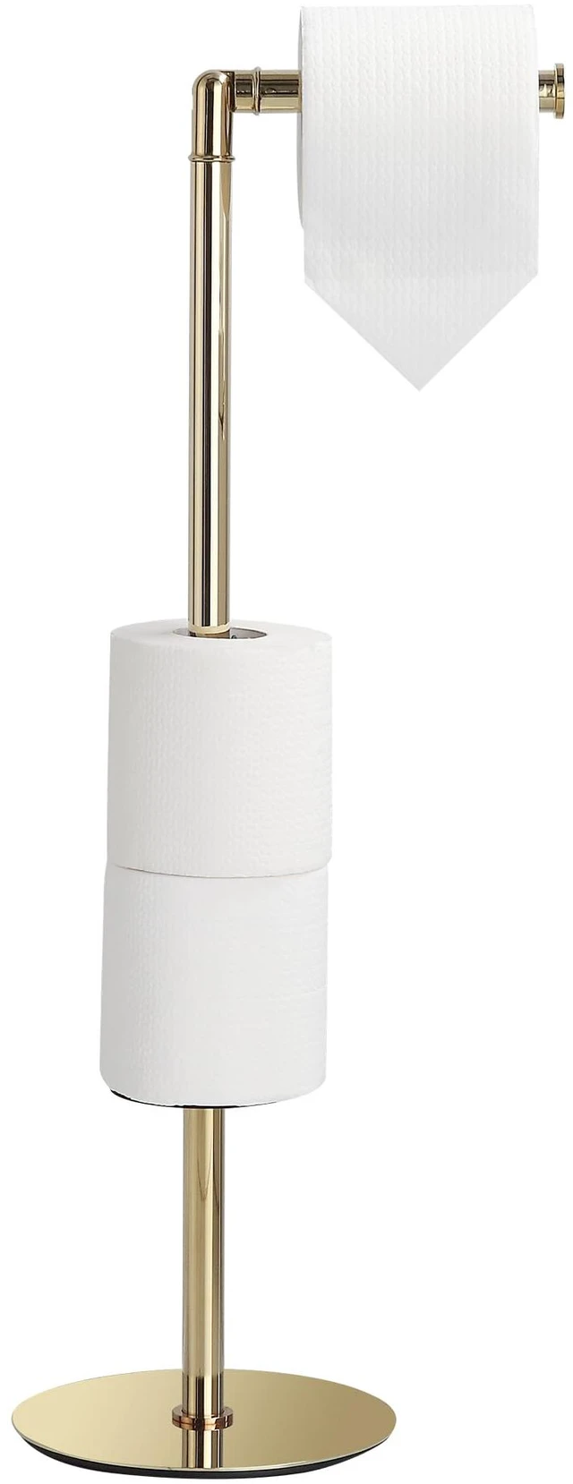 Main image of Freestanding Toilet Paper Holder, Tissue Holder On Floor with Reserve Storage Paper Rolls, Roll Paper Holder Standing On Floor (Polished Gold)