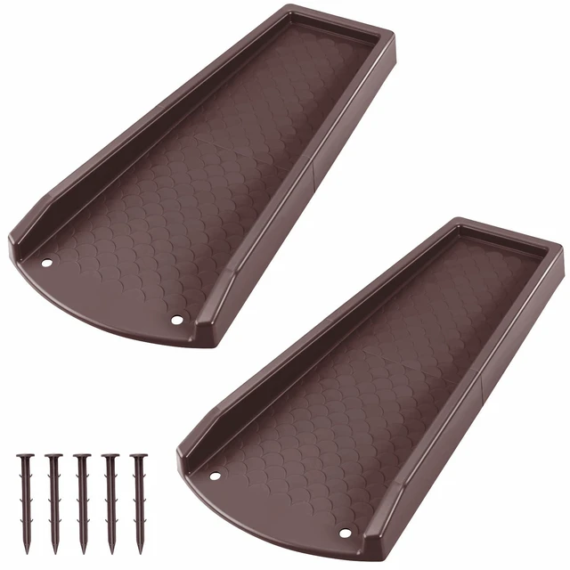 Main image of Splash Blocks for Gutters Downspouts, 24" Downspout Extensions for Rain Water Drainage, Thickened Gutter Splash Guard with Fixing Piles(2 Pack, Brown)