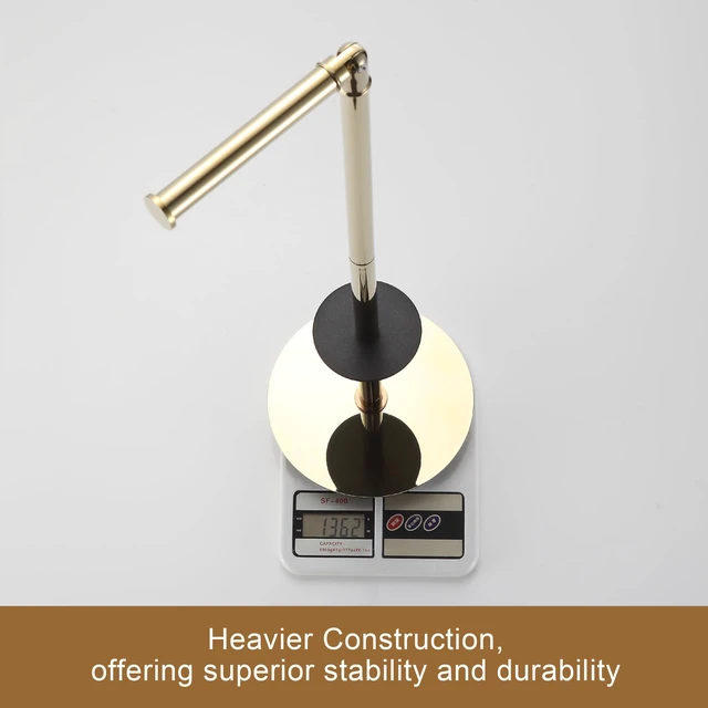 Alt view image 6 of 7 - Freestanding Toilet Paper Holder, Tissue Holder On Floor with Reserve Storage Paper Rolls, Roll Paper Holder Standing On Floor (Polished Gold)