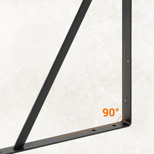 Alt view image 5 of 7 - 20x13 Inch Heavy Duty Shelf Brackets, Black 6 Pack 600lbs Capacity, Extra Large Metal L Supports with Screws, Wall Mounted Brackets for Garage Shelving/Workshop Storage and DIY