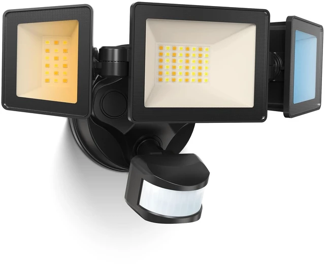 Main image of Motion Sensor Outdoor Lights, 40W 4000LM Flood Lights Outdoor 120V 3CCT 3000K/4000K/6500K 3 Modes(Auto/Dusk to Dawn/On Time) Hardwired(Not Solar) Security Light for Garage Yard Porch,Black,ETL