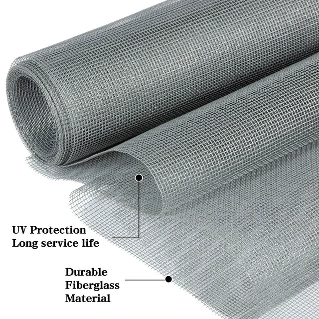 Alt view image 2 of 6 - Windows Screen and Screen Door Replacement, 59"x106" Durable Fiberglass Screen Mesh- Window Screen & Sliding Screen Door Repair for Patio and Windows