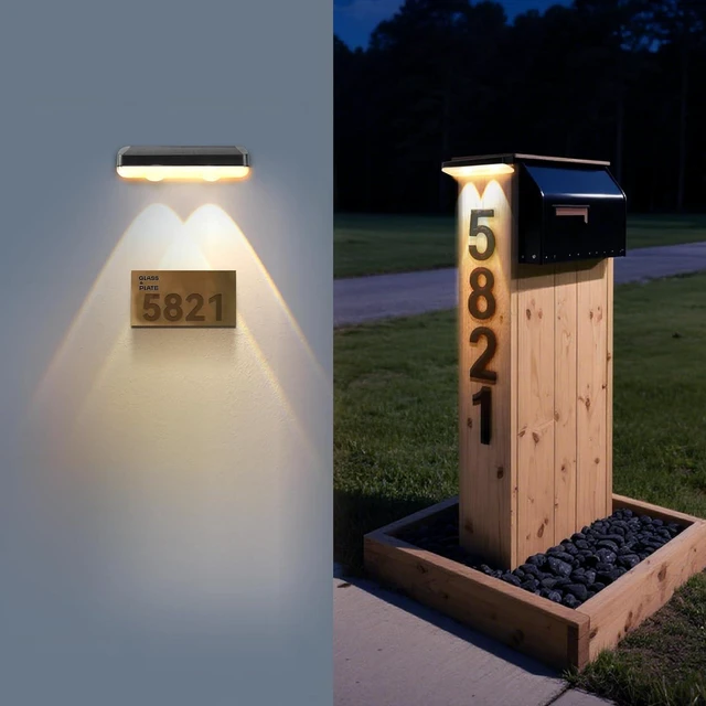 Alt view image 7 of 7 - Solar Fence Lights Outdoor 12 Pack for Wall, Step, Porch, Deck, Railing 3000K/4000K/6000K 3 Modes Waterproof Dusk to Dawn Lighting Solar Powered Bright LED Lens Downlights