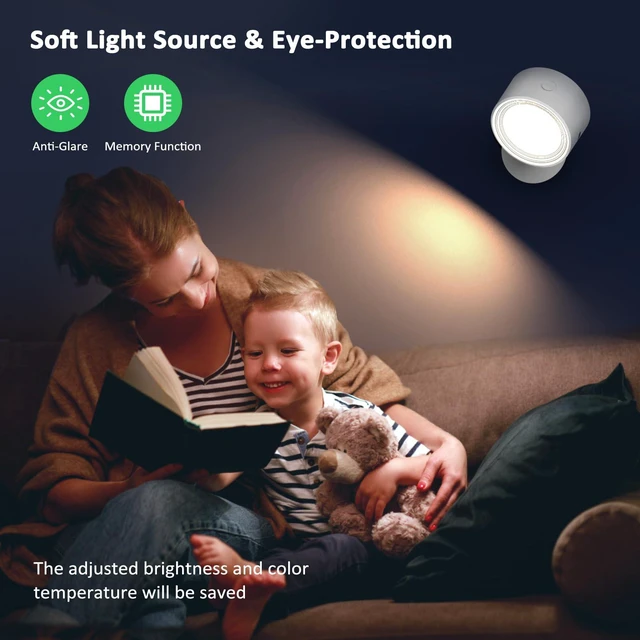 Alt view image 6 of 7 - LED Wall Mounted Lights with Remote, Rechargeable Wall Sconces 3 Pack, 3000mAh Battery Cordless Wall Lamp, 3 Color Temps Dimmable Touch, Magnetic 360° Rotation, for Bedroom Bedside Reading