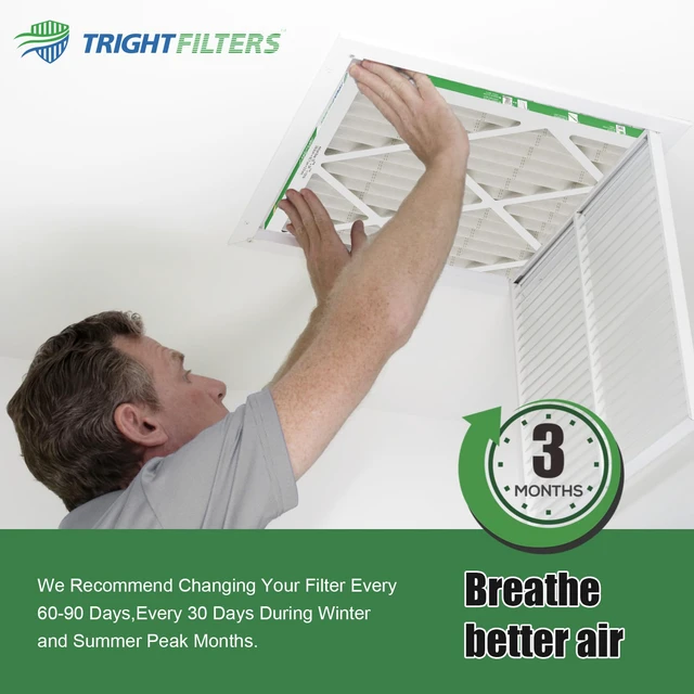 Alt view image 7 of 7 - 16x25x1 Air Filter 4 Pack, MERV 11 Dust & Pet Dander Defense Electrostatic Pleated HVAC AC Furnace Filters Replacement for Home (Actual Size 15.67x24.69x0.79 in)