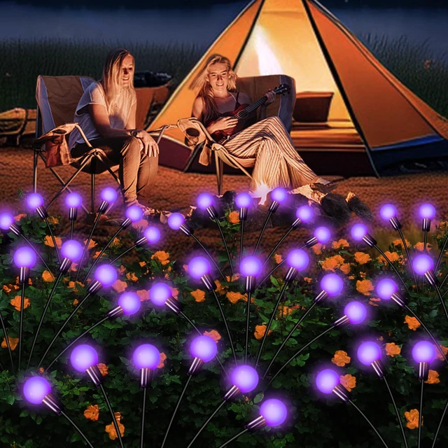 Alt view image 2 of 7 - Solar Lights Outdoor Waterproof 6 Pack of 36 LEDs Unique Gifts Women Purple Swaying Solar Lights Outdoor for Yard Pathway Patio, Swaying Lawn Decor as Gardening Gifts for Women Holiday