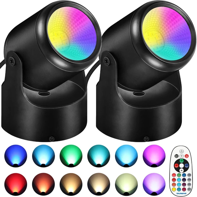 Main image of RGBW Christmas Spot Lights Indoor 6W Up Lights Indoor with Remote Control 16 Color Changing Uplighting Indoor 120V LED Spotlight Indoor Dimmable Uplights Indoor for Parties Plant Decor, 2 Pack