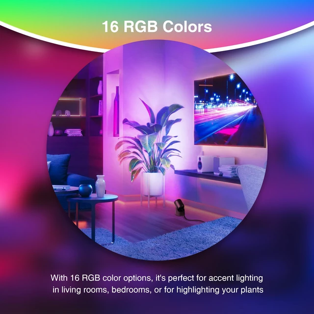 Alt view image 3 of 7 - RGBW Christmas Spot Lights Indoor 6W Up Lights Indoor with Remote Control 16 Color Changing Uplighting Indoor 120V LED Spotlight Indoor Dimmable Uplights Indoor for Parties Plant Decor, 2 Pack