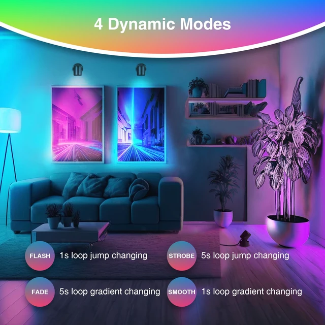 Alt view image 5 of 7 - RGBW Christmas Spot Lights Indoor 6W Up Lights Indoor with Remote Control 16 Color Changing Uplighting Indoor 120V LED Spotlight Indoor Dimmable Uplights Indoor for Parties Plant Decor, 2 Pack