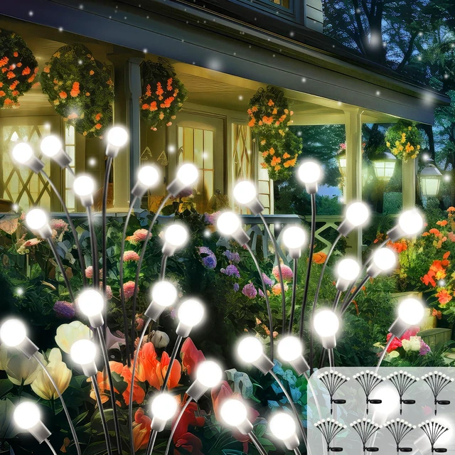 Main image of 8 Pack Solar Garden Lights, 64 LED Firefly Lights Solar Outdoor Waterproof 2 Lighting Modes, Sway with Wind, Solar lights Outdoor for Garden Yard Patio Pathway Holiday Decorations, Cool White