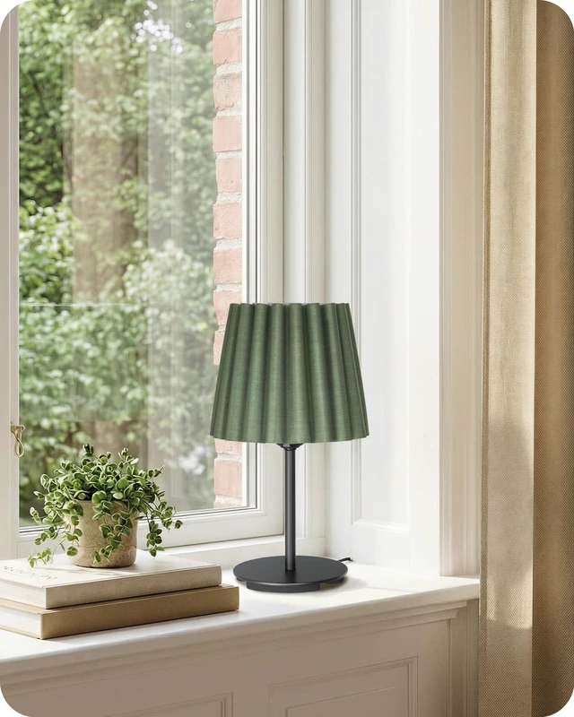 Alt view image 6 of 7 - Small Bedside Table Lamp, Dimmable Table Lamp with 3 Adjustable Color Temperatures, Nightstand Lamp with a Dimmable Bulb, E26 Base, for Bedroom, Study, Desk, Green and Black J15TL05