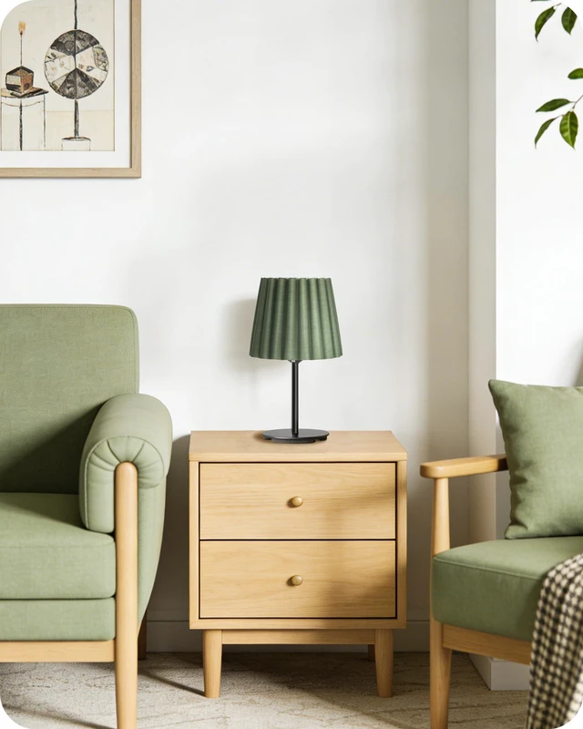 Alt view image 7 of 7 - Small Bedside Table Lamp, Dimmable Table Lamp with 3 Adjustable Color Temperatures, Nightstand Lamp with a Dimmable Bulb, E26 Base, for Bedroom, Study, Desk, Green and Black J15TL05