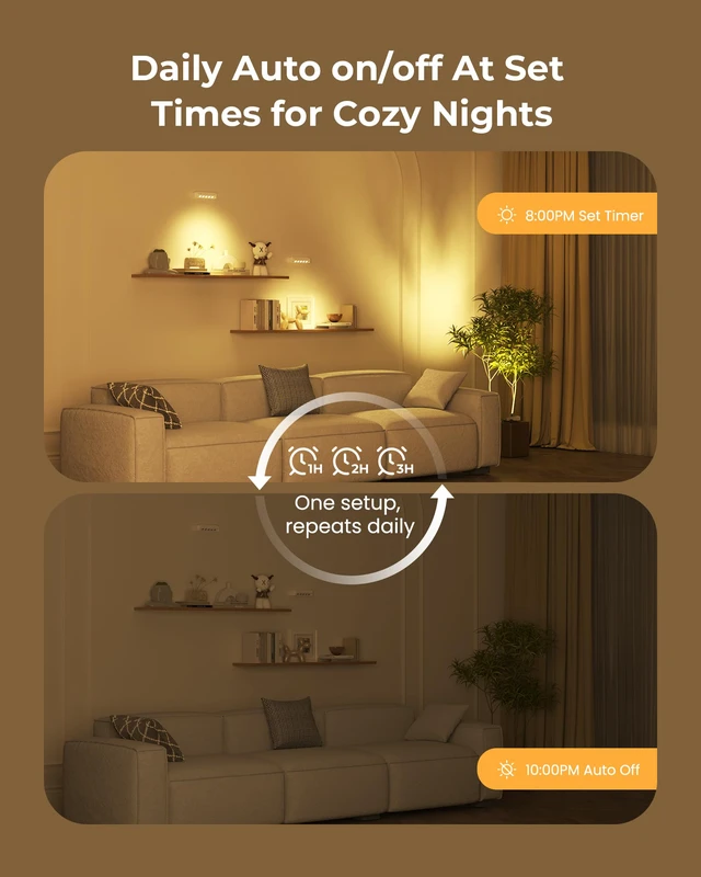 Alt view image 2 of 7 - LED Spotlights Indoor, Rechargeable Uplights with Daily Auto Timer, 5500mAh Battery, 3CCT, Dimmable & Remote Control, Wireless Accent Lighting for Plants, Wall Display & Artwork