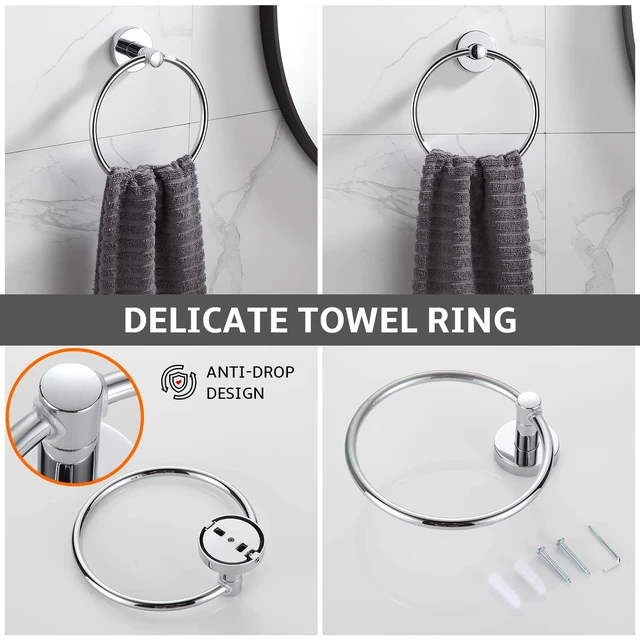 Alt view image 3 of 7 - Bathroom Accessory Set Chrome 4 Pieces Bathroom Towel Rack 24 Inches Adjustable Bathroom Hardware Set