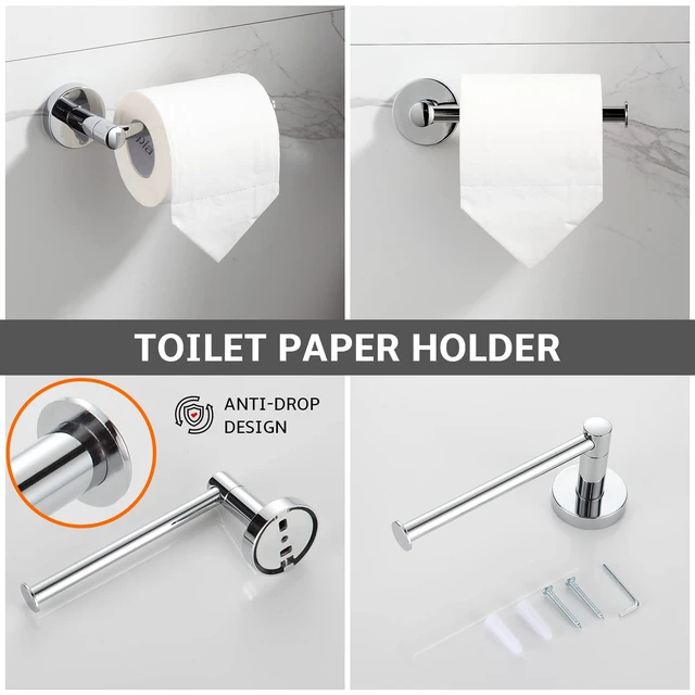 Alt view image 4 of 7 - Bathroom Accessory Set Chrome 4 Pieces Bathroom Towel Rack 24 Inches Adjustable Bathroom Hardware Set