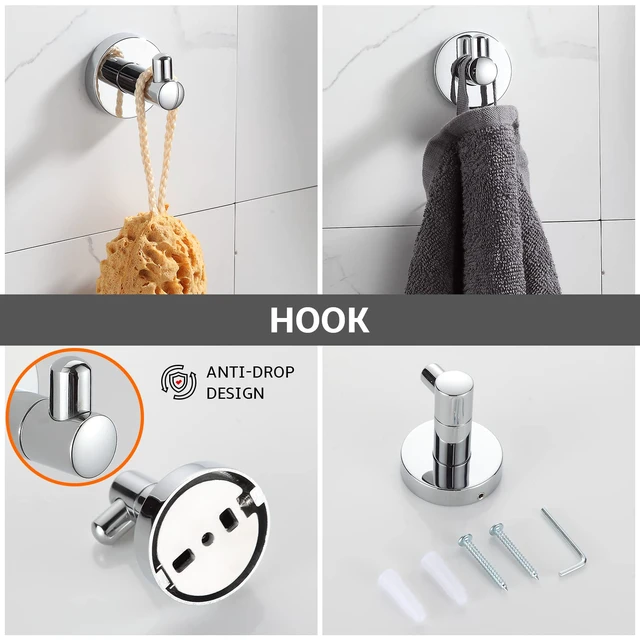 Alt view image 5 of 7 - Bathroom Accessory Set Chrome 4 Pieces Bathroom Towel Rack 24 Inches Adjustable Bathroom Hardware Set