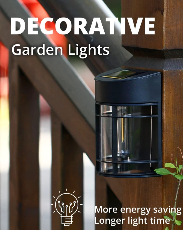 Alt view image 5 of 7 - Solar Fence Lights, Upgrade Solar Deck Lights, Waterproof Solar Outdoor Lights for Wall Yard Post,Steps, Easy-to-Install