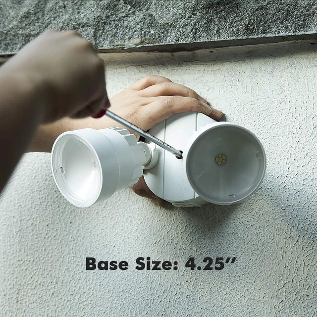 Alt view image 6 of 7 - 2 Packs P6221B 2000 Lumen 18 Watt 28 LED Dual-Head Flood Light Outdoor, Waterproof Exterior Security Wall Light for Patio, Garden,Yard-White