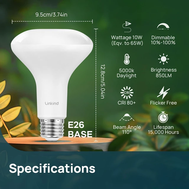 Alt view image 2 of 7 - 6-Pack BR30 LED Flood Light Bulbs Indoor, 10W=65W 850 Lumens 5000K Dimmable LED Recessed Bulbs, E26 5000K Daylight, UL FCC Certified, Recessed Can Light Bulb for Bedroom Bathroom