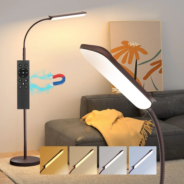 Main image of LED Floor Lamp, 18W Super Bright Floor Lamp for Living Room, Adjustable Stepless Colors & Brightness Standing Lamp, Eye Caring Reading Light with Remote& Touch Control for Bedroom Office