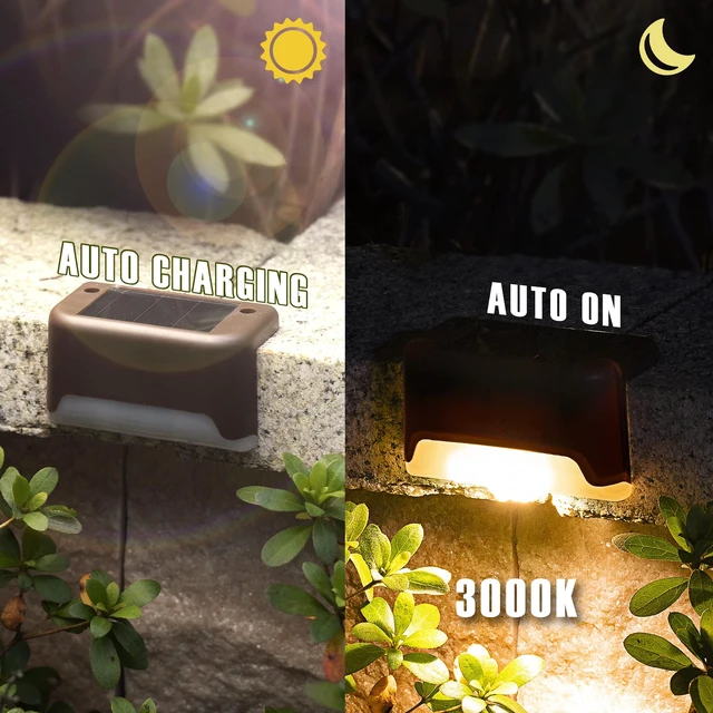 Alt view image 6 of 7 - Solar Deck Lights, Solar Step Lights Waterproof, Warm White, 20 Pack