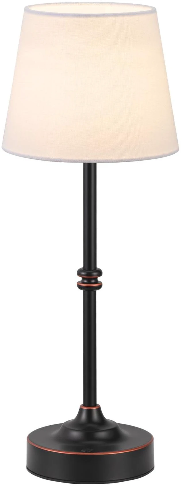 Main image of Rechargeable Cordless Table Lamp Antique Black - 1 Pack 4000mAh Battery Operated Lamp, 3000K Warm Light, Touch Control Stepless Dimming, for Bedside, Dining Table, Home Decor