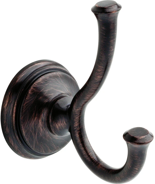 Main image of Double Towel Hook for Bathroom or Kitchen| Venetian Bronze | Cassidy Accessories