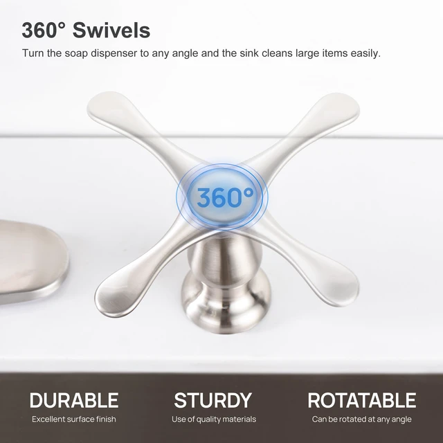 Alt view image 3 of 7 - Kitchen Sink Soap Dispenser with 17 OZ Bottle - Brushed Nickel Built in Soap Dispenser for Kitchen Sink, Lotion Dispenser for Kitchen Sink, Refill from The Top, G086BN