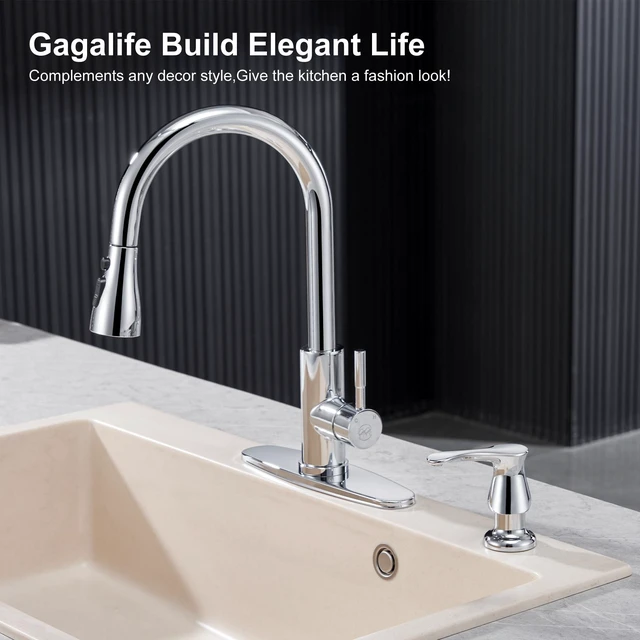 Alt view image 3 of 7 - Kitchen Sink Soap Dispenser Chrome, G086C-G Chrome Under Sink Soap Dispenser with 40" Silicone Extension Tube, Say Goodbye to Frequent Refills