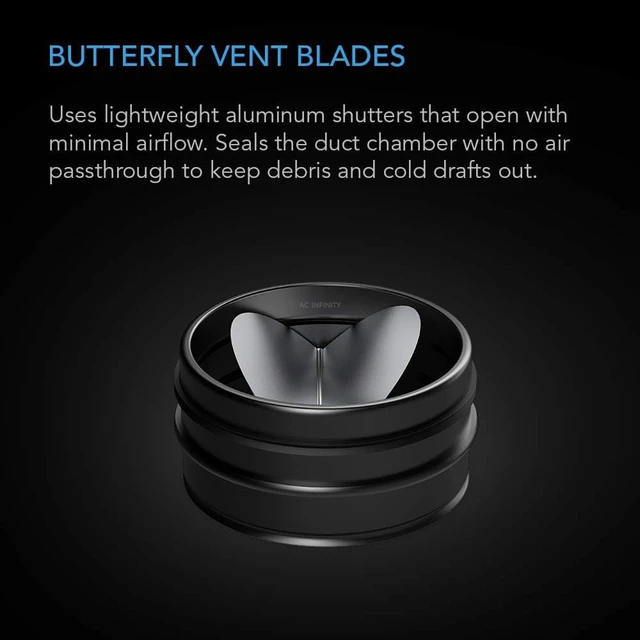 Alt view image 3 of 4 - 6" Backdraft Damper, One-Way Airflow Ducting Insert with Spring-Loaded Folding Blades for 6 Ducting in Range Hoods and Bathrooms Fans (Pack of 2)
