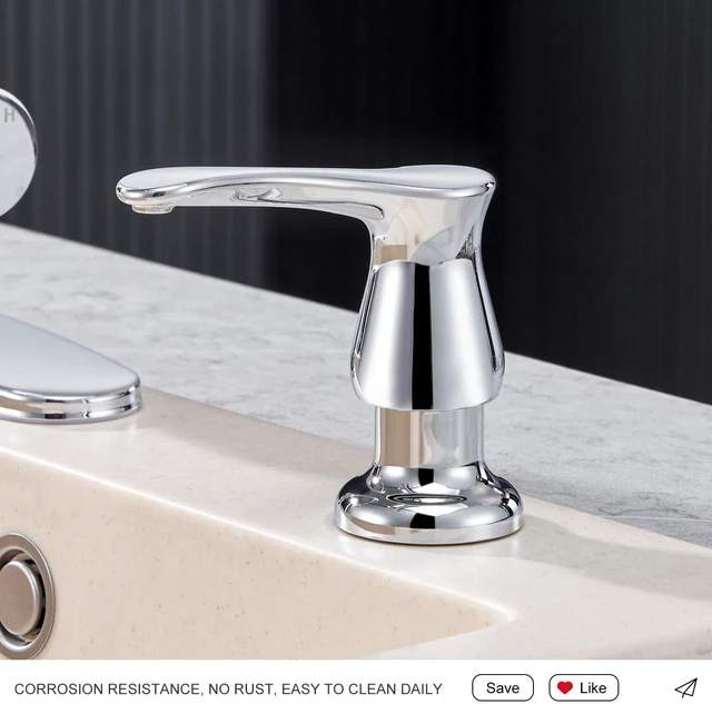 Alt view image 7 of 7 - Kitchen Sink Soap Dispenser Chrome, G086C-G Chrome Under Sink Soap Dispenser with 40" Silicone Extension Tube, Say Goodbye to Frequent Refills