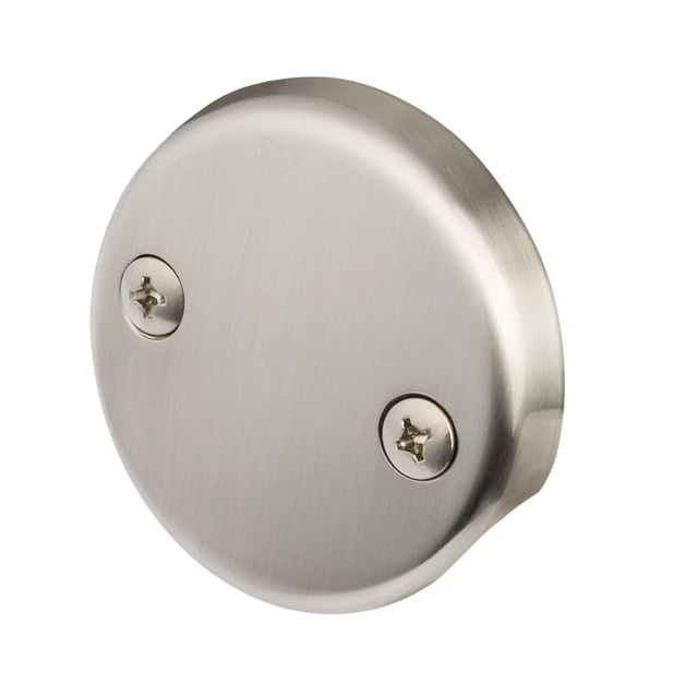 Alt view image 3 of 7 - Tip-Toe Tub Trim Set with Two-Hole Overflow Faceplate, Replacement Bath Drain Trim Kit with 2-Hole Overflow Faceplate and Universal Fine/Coarse Thread (Brushed Nickel)