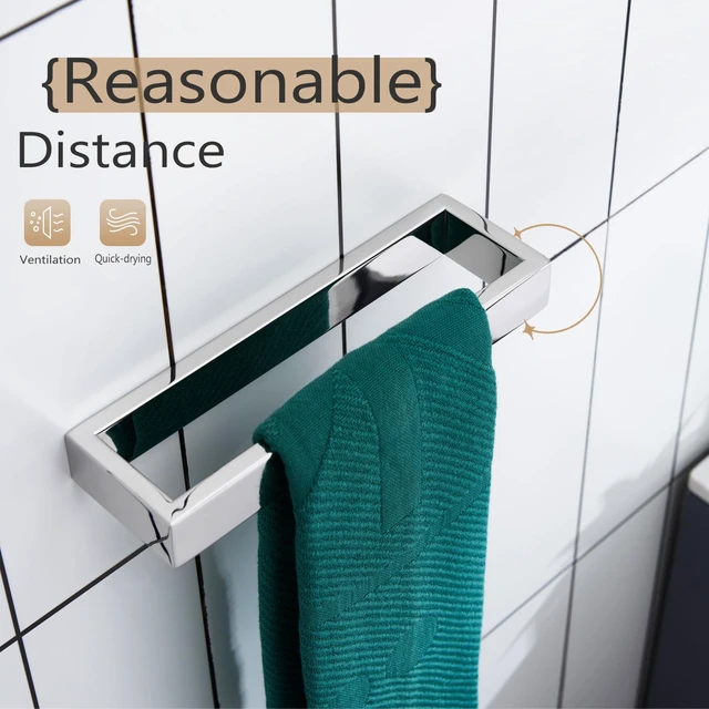 Alt view image 5 of 7 - Towel Ring Chrome Hand Towel Bar Rack 9-Inch Kitchen Holder Polished Stainless Steel for Bathroom Hardware Wall Mounted, 1 Pack B4008CH-L9