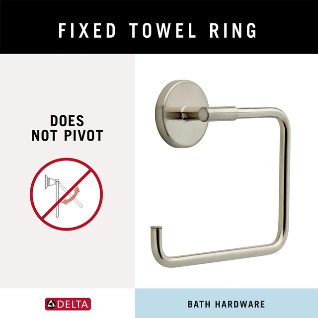 Alt view image 3 of 7 - Hand Towel Holder | Square Stainless Steel Ring for Hanging Towels in Kitchen, Bathroom | Trinsic Accessories