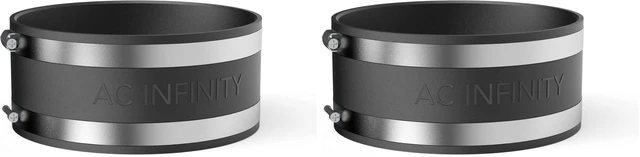 Main image of Noise Reduction Clamp 6-Inch, Duct Coupler with Stainless Steel Clamps, Flexible Rubber Coupling for Inline Fans and Carbon Filters in Growing and HVAC (Pack of 2)