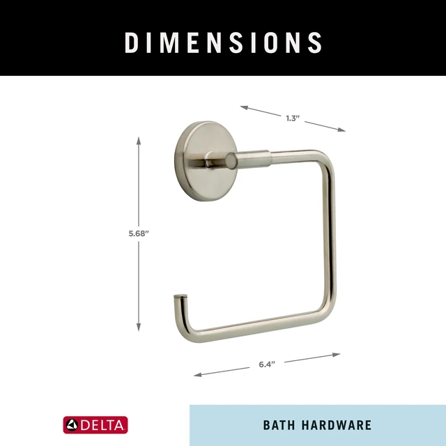 Alt view image 6 of 7 - Hand Towel Holder | Square Stainless Steel Ring for Hanging Towels in Kitchen, Bathroom | Trinsic Accessories