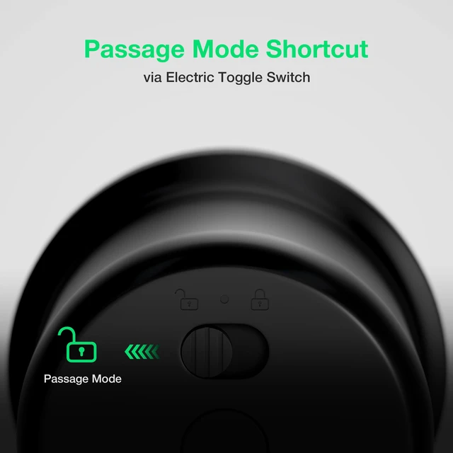 Alt view image 3 of 6 - G1 Fingerprint Door Knob Lock with Keypad, Black 4x AAA Alkaline Batteries, Biometric, Electric, Auto-Lock, for Bedroom, Garage, Office, Pantry Door, Interior Door Lock