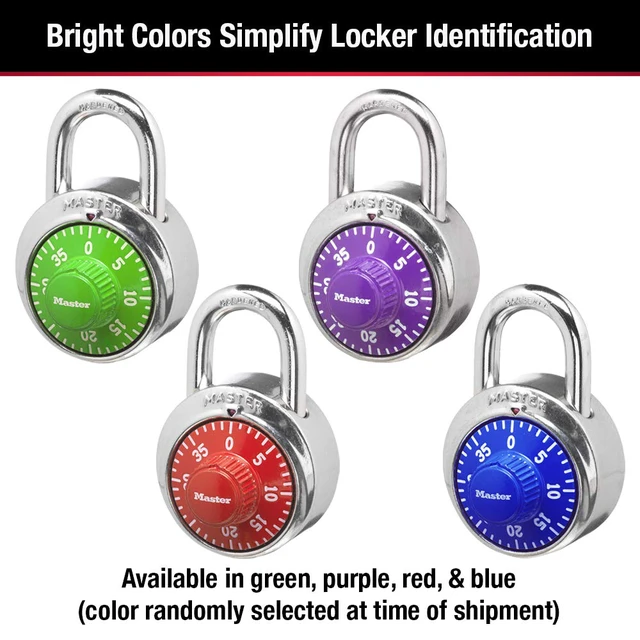 Alt view image 4 of 7 - 1505D Locker Lock Combination Padlock, 1 Pack, Colors May Vary