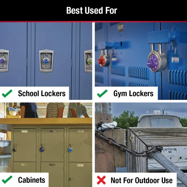 Alt view image 3 of 7 - 1505D Locker Lock Combination Padlock, 1 Pack, Colors May Vary